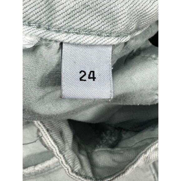 Vervet Women's Distressed Straight Crop Mint Green Denim Jeans - Size 24 (25x24) - Picture 4 of 4